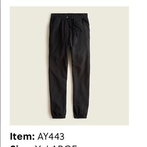 New J. Crew University Terry sweatpants with logo. New In Bag. Black.
